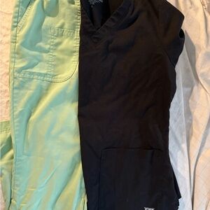 Black and Mint Scrub Set